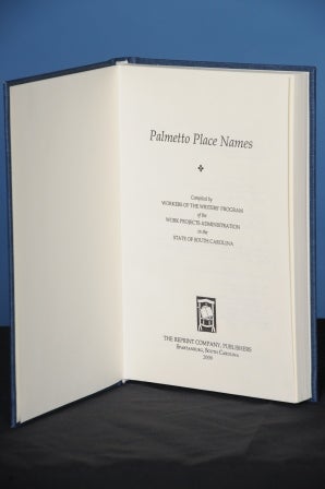 Item #128 PALMETTO PLACE NAMES. WPA Writers' Project.