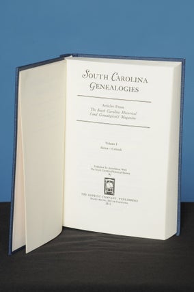 Item #140 SOUTH CAROLINA GENEALOGIES, Vol. I, (Alston-Colcock); Family History Articles Reprinted...