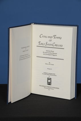 Item #153 CITIES AND TOWNS OF EARLY SOUTH CAROLINA, Volume II; Articles reprinted from the South...