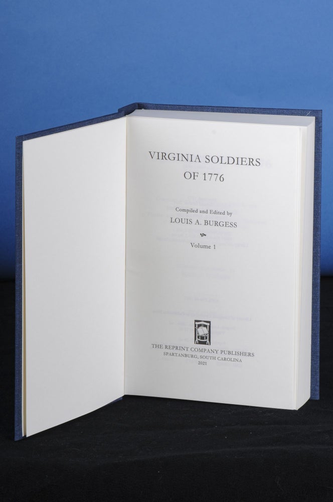 Item #181 VIRGINIA SOLDIERS OF 1776, Vol. I. Louis A. Burgess, ed.