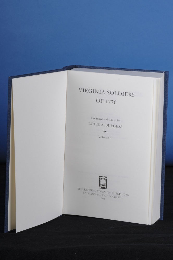 Item #183 VIRGINIA SOLDIERS OF 1776, Vol. III. Louis A. Burgess, ed.