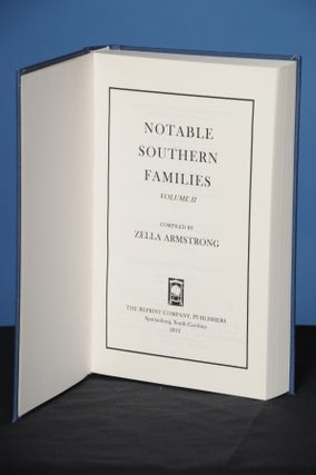 Item #4 NOTABLE SOUTHERN FAMILIES, Vol. II. Zella Armstrong